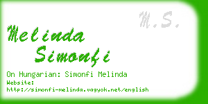 melinda simonfi business card